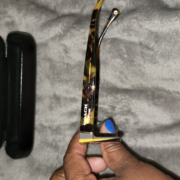 Coach yellow, tortoise eyeglasses - Picture 3 of 7